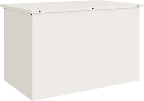 vidaXL Kültéri Tároló Doboz Fehér 80 x 50,5 x 50 cm Acél