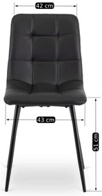 Fekete Eco-bőr Étkezőszék. DALVIN