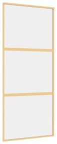 aranyszínű átlátszó ESG üveg és alumínium tolóajtó 90 x 205 cm