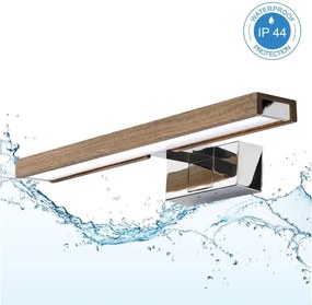 BRILAGI-LED Fürdőszobai tükörvilágítás 3 az 1-ben WOODY MIRROR LED/8W/230V IP44 króm/tölgy-dió