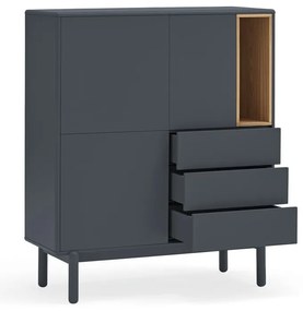 Sötétszürke magas komód 100x120 cm Corvo - Teulat