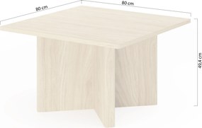 Bellora négyzet alakú dohányzóasztal 80 cm - olajozott tölgy
