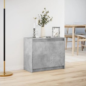 betonszürke szerelt fa tálalószekrény LED-del 72 x 34 x 61 cm