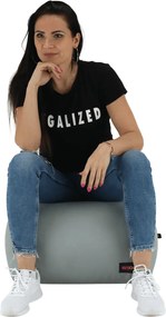 Babzsák, szürke / zöld szövet, ALIMOR