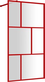 vidaXL piros zuhanyfal átlátszó ESG üveggel 100 x 195 cm