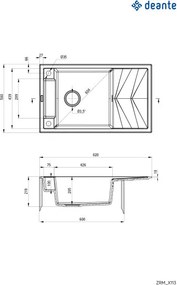 Magnetic gránit mosogató_fémszürke_1 medence+csepegtető