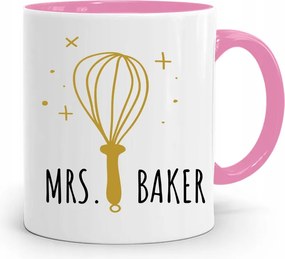 Rózsaszín Bögre Péknek Mrs Baker Ajándék fényképes nyomtatással