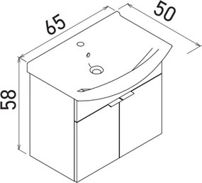 Purus mosdószekrény, 65 cm – TR785PNC1276