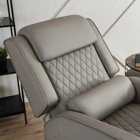 Elegáns Dönthető Relaxfotel Szürke Eco-bőr Kárpittal. VIPER