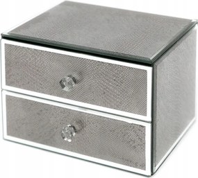 Üveg Komód Ékszertartó Doboz Barna Bézs