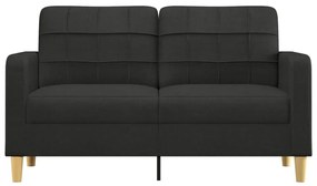 kétszemélyes fekete szövetkanapé 140 cm