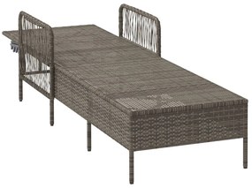 Napozóágy Szürke PE Rattan 157 x 55 x 92 cm Összecsukható
