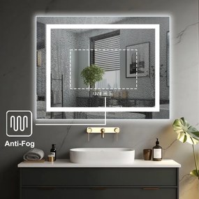 IREDA Fürdőszoba tükör LED világítással 80 x 60 cm
