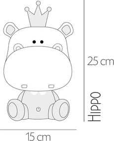 ONLI - LED dimmelhető gyermek éjjeli lámpa PUPPIES LED/3W/230V 25 cm víziló/szürke