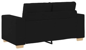fekete szövet loveseat kanapé 120 cm
