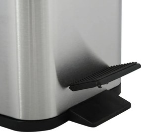 Matt ezüstszínű acél pedálos szemetes 5 l Erik – Spirella