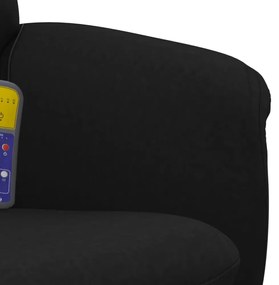 fekete bársony dönthető masszázsfotel lábtartóval
