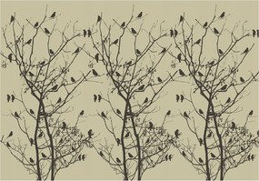 Fotótapéta Fák és madarak minimalista design falra 416x254 +ragasztó