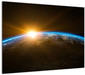 A Föld bolygó képe az űrből (üvegen) (70x50 cm)