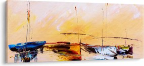 Kép - Csónak, festmény (120x50 cm)