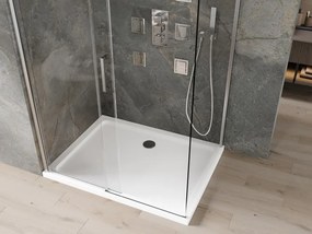 Mexen Omega 120 x 70 cm-es tolóajtós zuhanykabin, átlátszó, króm + Flat zuhanytálca - 825-120-070-01-00-4010
