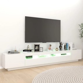 fehér TV-szekrény LED-lámpákkal 260 x 35 x 40 cm