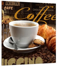 Kávé és a croissant kép (30x30 cm)