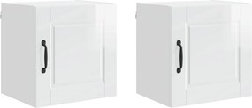 vidaXL Konyhaszekrény 2 pcs Magas Fényű Fehér 40 x 31 x 40 cm Faanyag