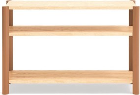 Téglavörös-világos natúr színű polcos állvány tölgyfa dekorral 126x84x43 cm Bona – Teulat