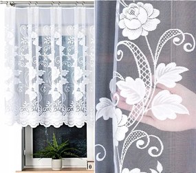 Jacquard mintás függöny 023006, 400x120cm egyenes, virágmintás (szegélyekkel)