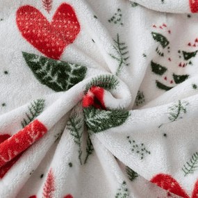 Mikroplüss takaró WINTER HEARTS, színes Méret: 200 x 220 cm