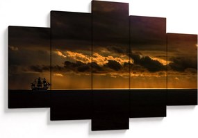 Egy vitorlás naplementekor képe (150x105 cm)