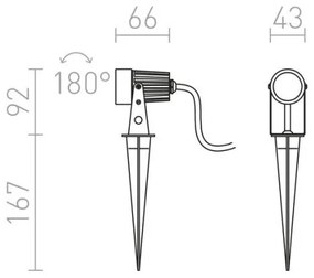 RED - Design Rendl - R10530 - LED Kültéri lámpa GUN LED/3W/230V IP65