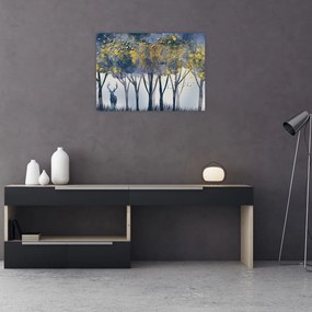 Kép egy szarvasról az erdőben (70x50 cm)