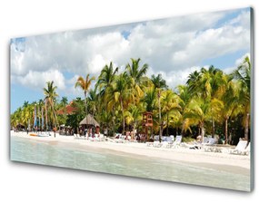 Üvegkép Beach Palm Trees Landscape 120x60cm 2 fogas