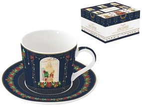Karácsonyi porcelán reggeliző csésze + alj 380 ml díszdobozban Festive Avenue