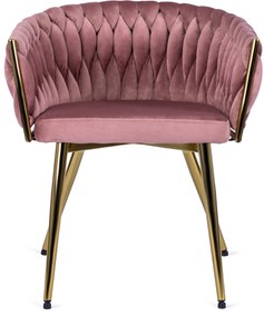 Elegáns Rózsaszín Étkezőszék Arany Lábbal. CAPRI