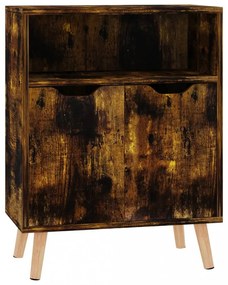 füstös tölgy színű szerelt fa tálalószekrény 60 x 30 x 72 cm
