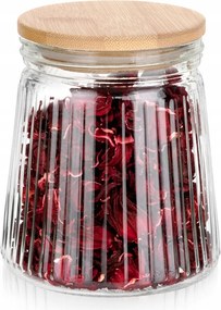 Bambusz üveg konyhai ételtároló doboz 0,7 légmentesen záródó termékek