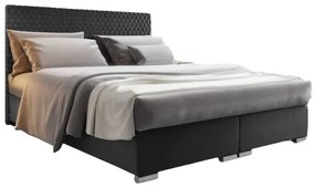 Franciaágy 140 cm Boxspring Harlan Comfort (sötétszürke) (ágyráccsal, matraccal és tárolóhellyel). 1055989