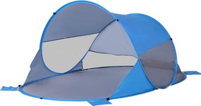 Outsunny Összecsukható Pop-up Strand sátor Automatikus Strand Védő 1-2 fő részére 1 Ajtóval 2 Ablakkal és Hordtáskával Parki Kempingezéshez 200x120x90