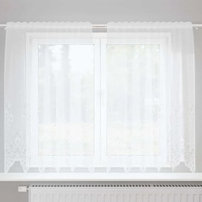 Függönyök függönyökkel Virágos Fehér 150 x 140 cm Poliészter