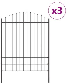 Kerti Kerítés Íves Felső Szürke 5.1x2 m Acél