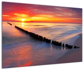 Kép - Naplemente, Balti tenger, Lengyelország (90x60 cm)