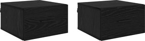 vidaXL Éjjeliszekrény 2 pcs Musta tammi 35 x 35 x 20 cm Faanyag