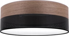 Mennyezeti Lámpa Függeszték Plafon Csillár Fekete Lámpabúra Diófa 40CM