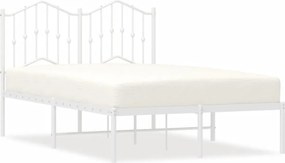 vidaXL fehér fém ágykeret fejtámlával 120x190 cm