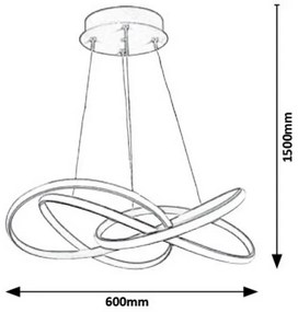 Rabalux 5692 - LED Csillár zsinóron AMBROSIO LED/40W/230V barna
