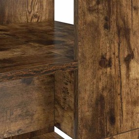 Asztal polcokkal Füstölt tölgy 113 x 54 x 120 cm Faanyag