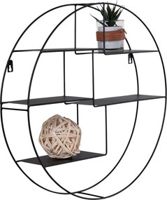 Genk fali polc, fekete acél 47x10 cm